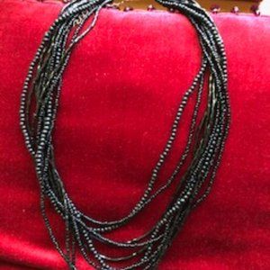 Black Multi-strand Necklace. 20"